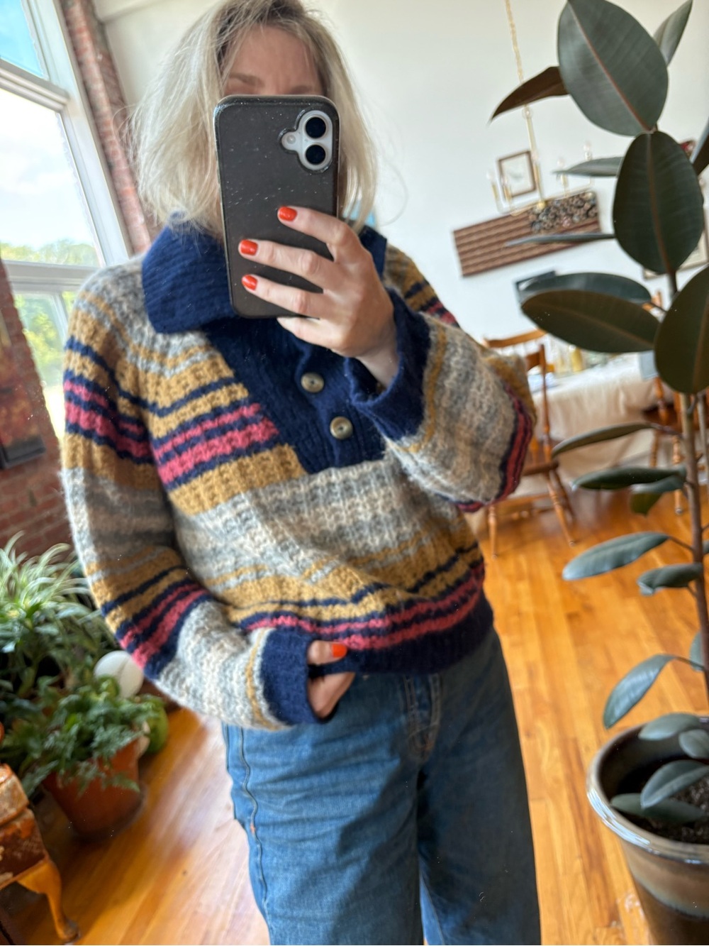 MOTHER Oversized Stripe Sweater